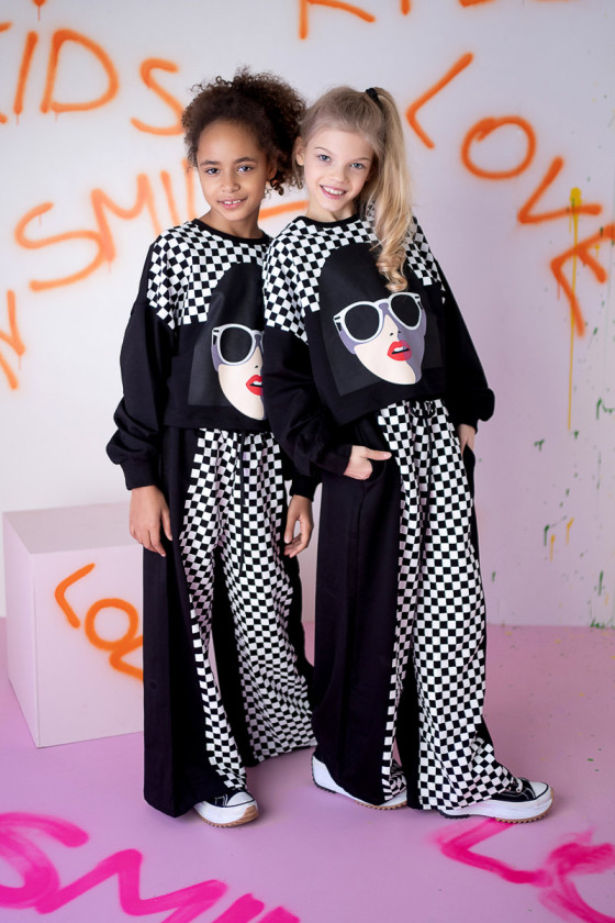 Komplet bawełniany dla dziewczynki over size