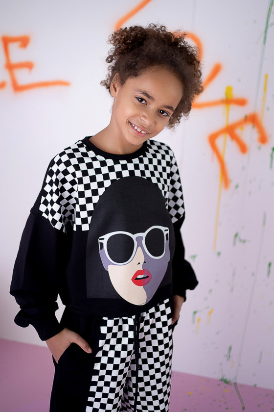 Komplet bawełniany dla dziewczynki over size