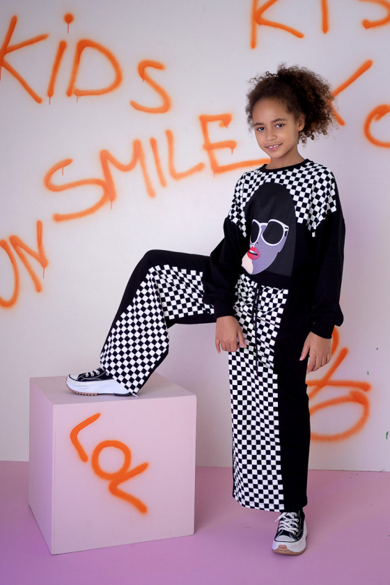 Komplet bawełniany dla dziewczynki over size