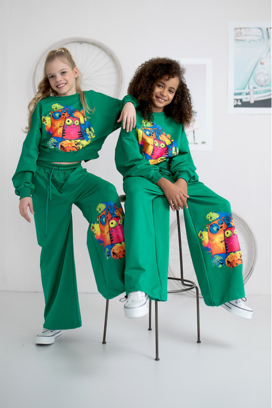 komplet dla dziewczynki spodnie bluza sówka odzież dziecięca