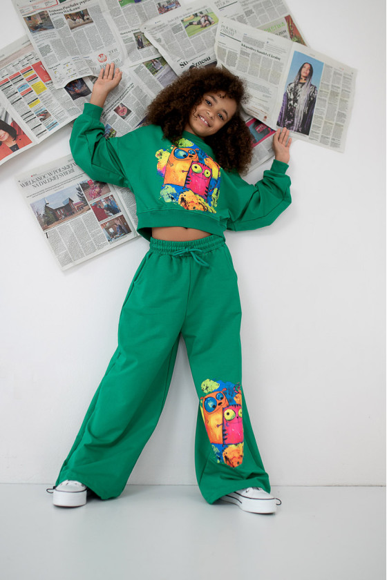 komplet dla dziewczynki spodnie bluza sówka odzież dziecięca