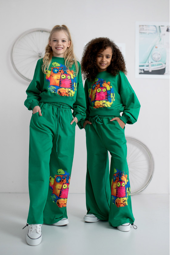 komplet dla dziewczynki spodnie bluza sówka odzież dziecięca