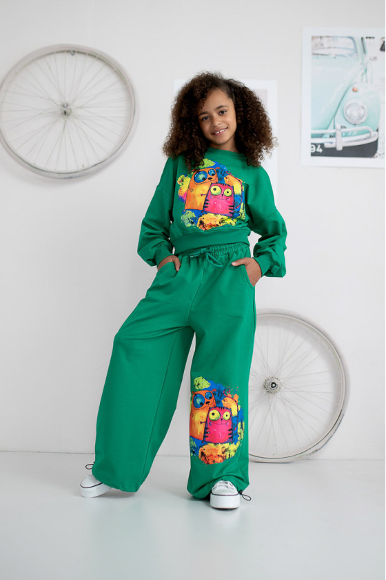 komplet dla dziewczynki spodnie bluza sówka odzież dziecięca