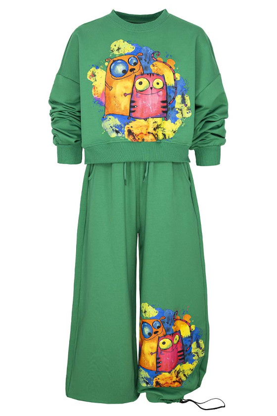 komplet dla dziewczynki spodnie bluza sówka odzież dziecięca