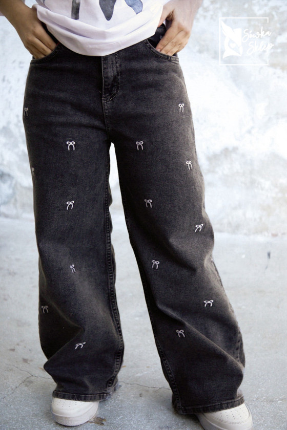 Spodnie jeans Kokardki