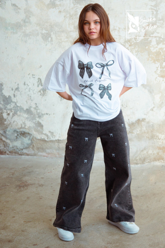 Spodnie jeans Kokardki