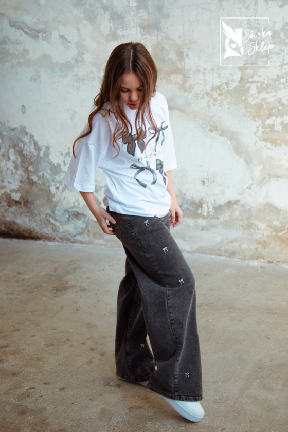 Spodnie jeans Kokardki