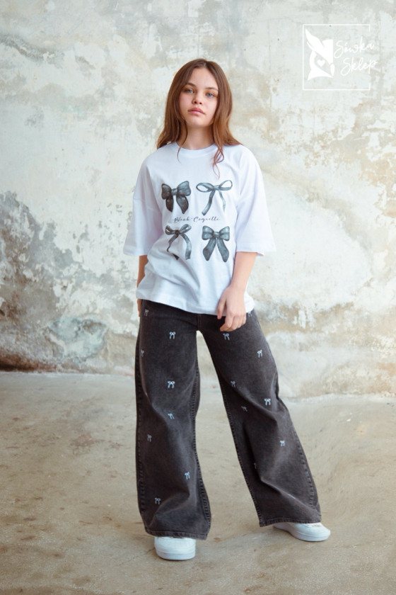 Spodnie jeans Kokardki