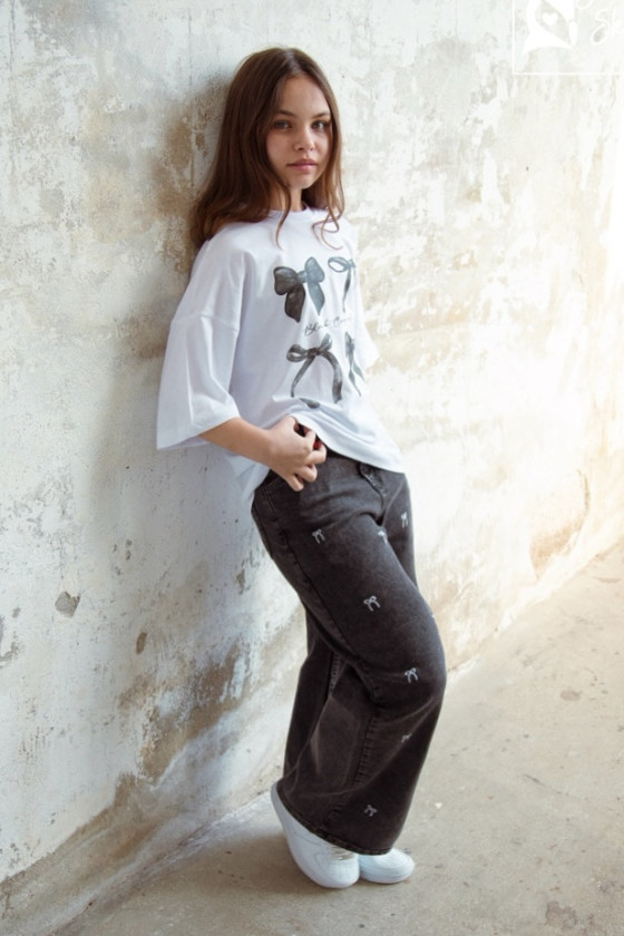 Spodnie jeans Kokardki