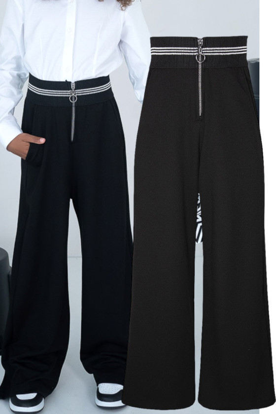 spodnie czarne dla dziewczynki odzież dziecięca Sówka