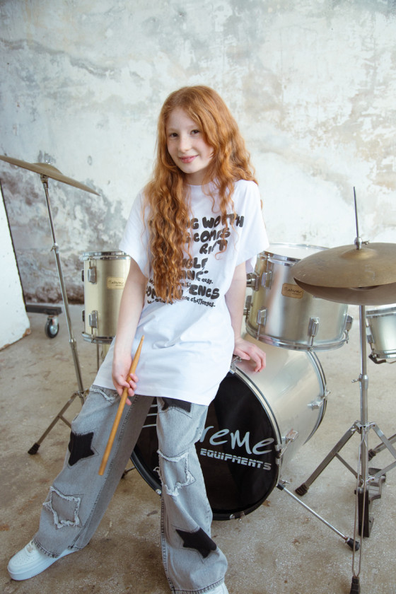 Długi T-shirt dla dziewczynki Change Długi T-shirt dla dziewczynki Change