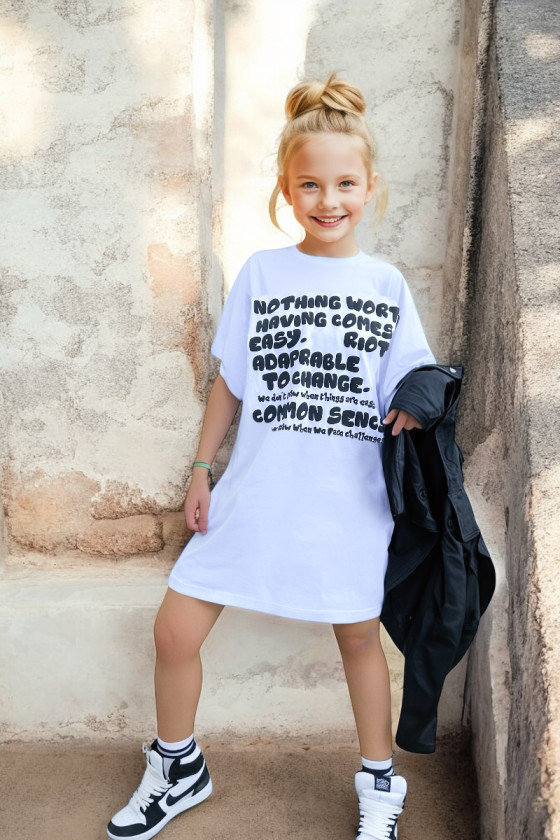 Długi T-shirt dla dziewczynki Change