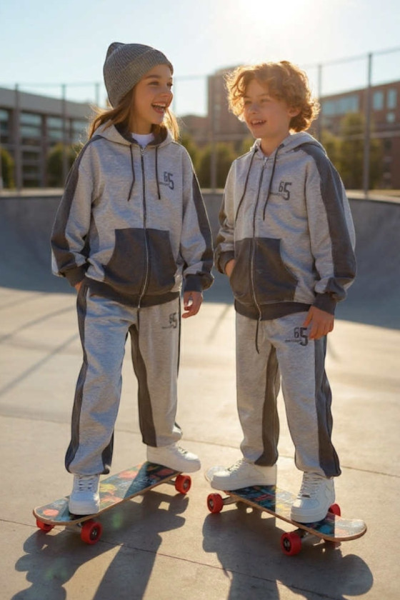 Komplet uniwersalny bluza rozpinana i spodnie 65