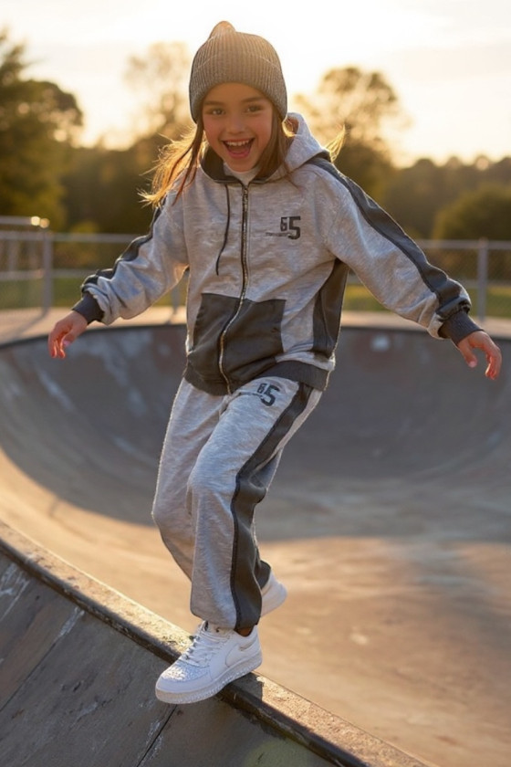 Komplet uniwersalny bluza rozpinana i spodnie 65