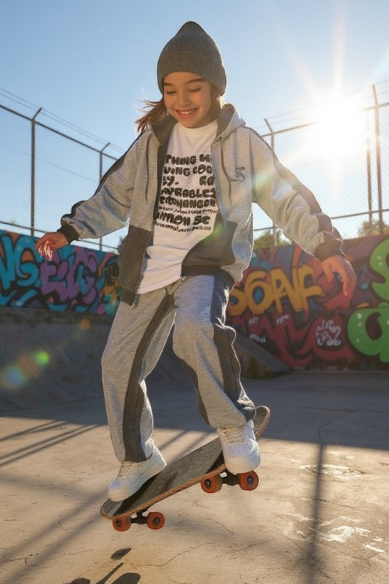 Komplet uniwersalny bluza rozpinana i spodnie 65