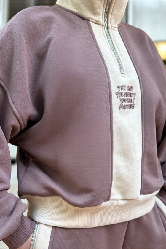 Komplet dla dziewczynki The Way brązowy z beżem Komplet dla dziewczynki The Way brązowy z beżem