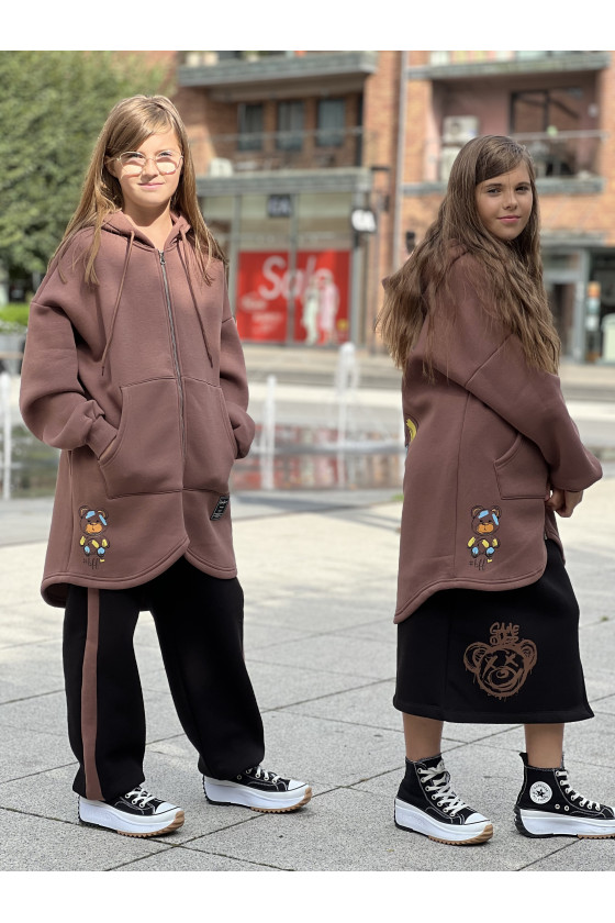 Bluza bawełniana  dla dziewczynki bluza do szkoły bluza długa bluza ocieplana bawełniana odzież dziecięca Sówka sklep