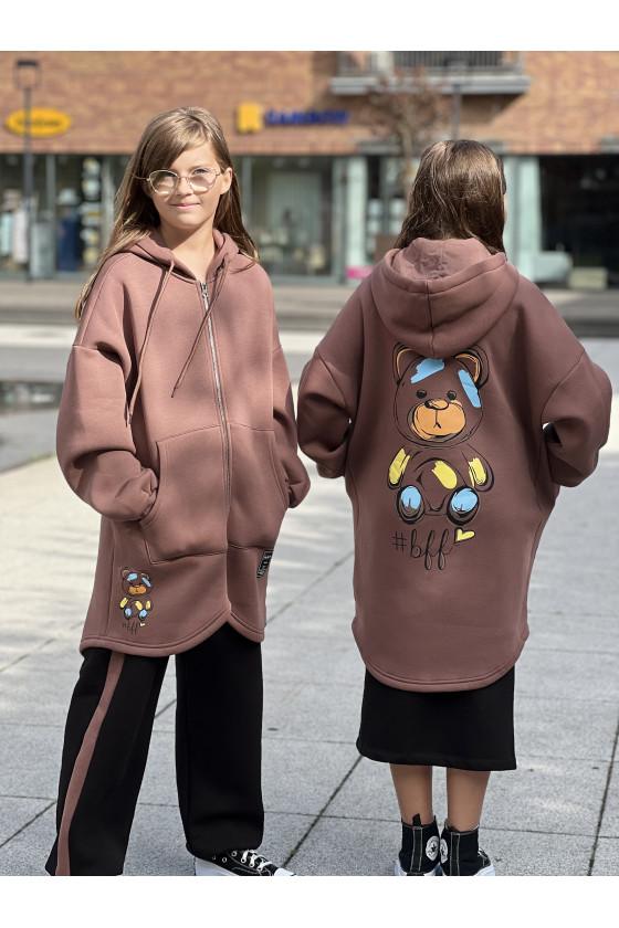 Bluza bawełniana  dla dziewczynki bluza do szkoły bluza długa bluza ocieplana bawełniana odzież dziecięca Sówka sklep