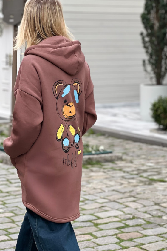 Bluza bawełniana  dla dziewczynki bluza do szkoły bluza długa bluza ocieplana bawełniana odzież dziecięca Sówka sklep