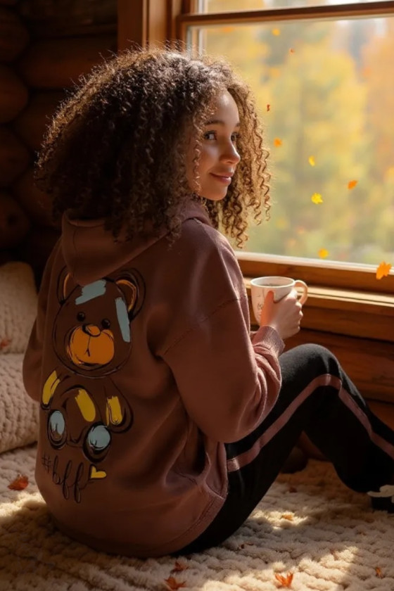 Bluza bawełniana  dla dziewczynki bluza do szkoły bluza długa bluza ocieplana bawełniana odzież dziecięca Sówka sklep