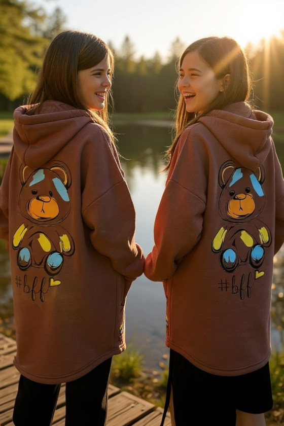 Bluza bawełniana  dla dziewczynki bluza do szkoły bluza długa bluza ocieplana bawełniana odzież dziecięca Sówka sklep