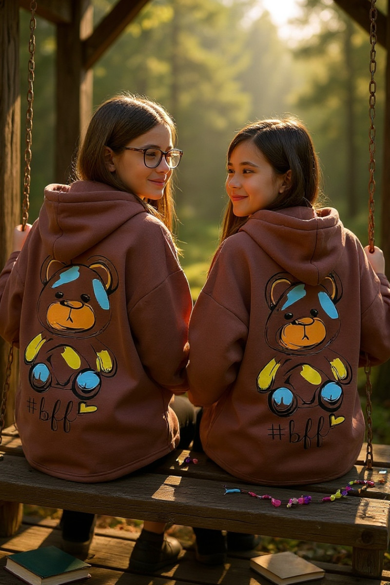 copy of Długa Bluza Best Friend Forever zielona