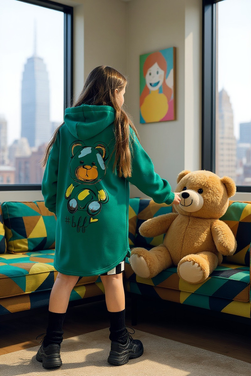 Bluza bawełniana  dla dziewczynki bluza do szkoły bluza długa bluza ocieplana bawełniana odzież dziecięca Sówka sklep