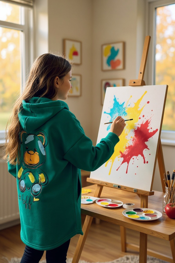 Bluza bawełniana  dla dziewczynki bluza do szkoły bluza długa bluza ocieplana bawełniana odzież dziecięca Sówka sklep