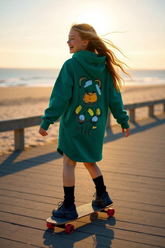 Bluza bawełniana  dla dziewczynki bluza do szkoły bluza długa bluza ocieplana bawełniana odzież dziecięca Sówka sklep