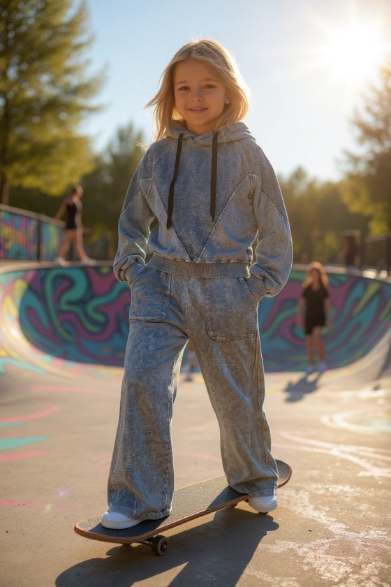 Komplet bluza i spodnie Viki jasny szary