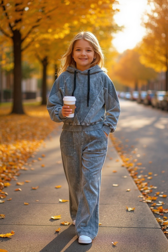 Komplet bluza i spodnie Viki jasny szary