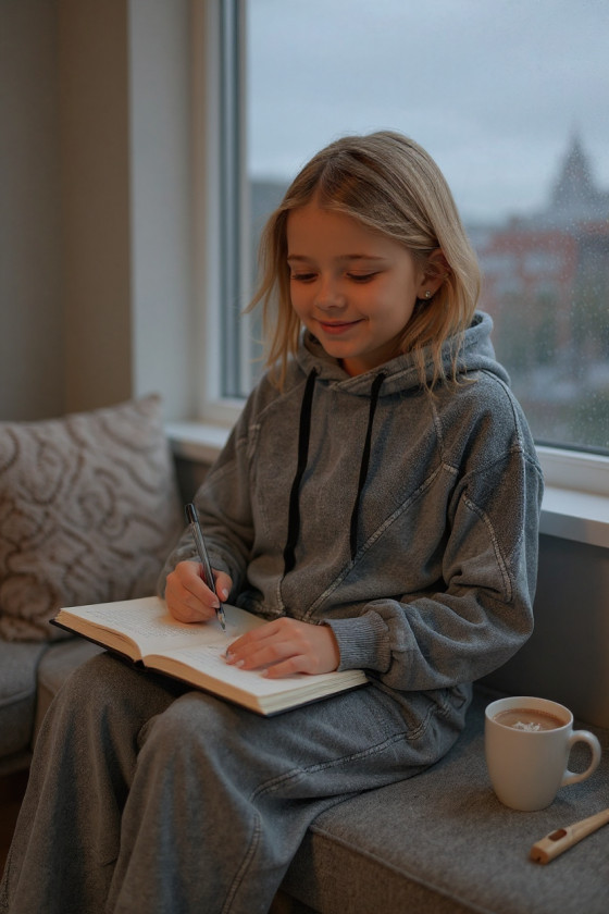 Komplet bluza i spodnie Viki jasny szary