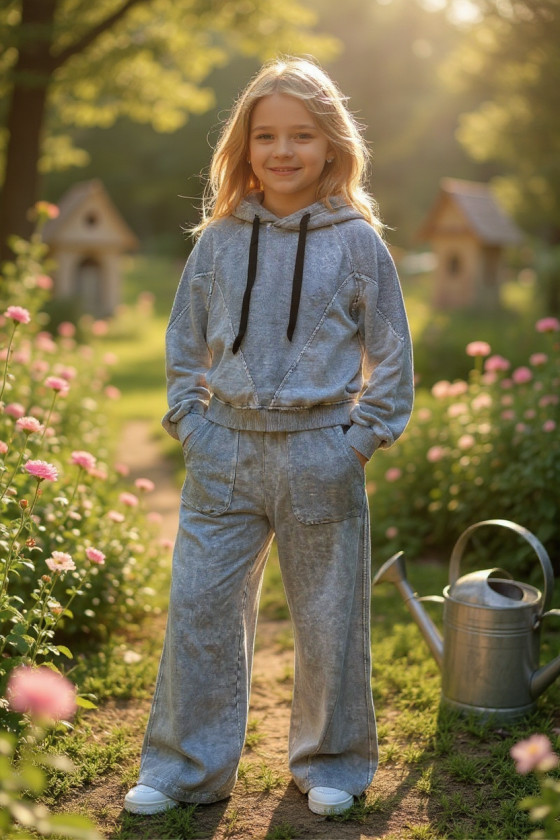 Komplet bluza i spodnie Viki jasny szary