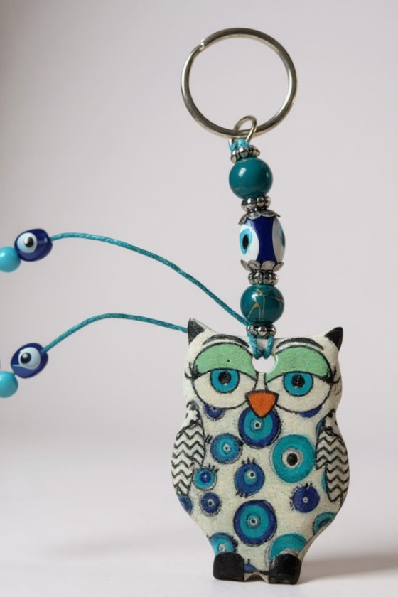 Gratis breloczek Sówka Błekitne wzorki
