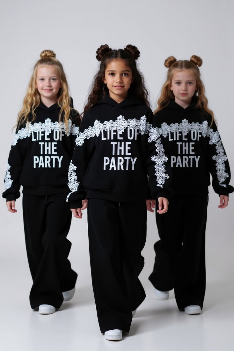 Komplet bluza i spodnie Life of the party czarny