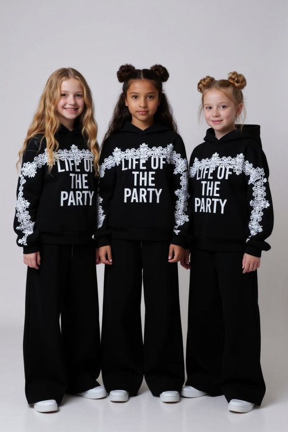 Komplet bluza i spodnie Life of the party czarny