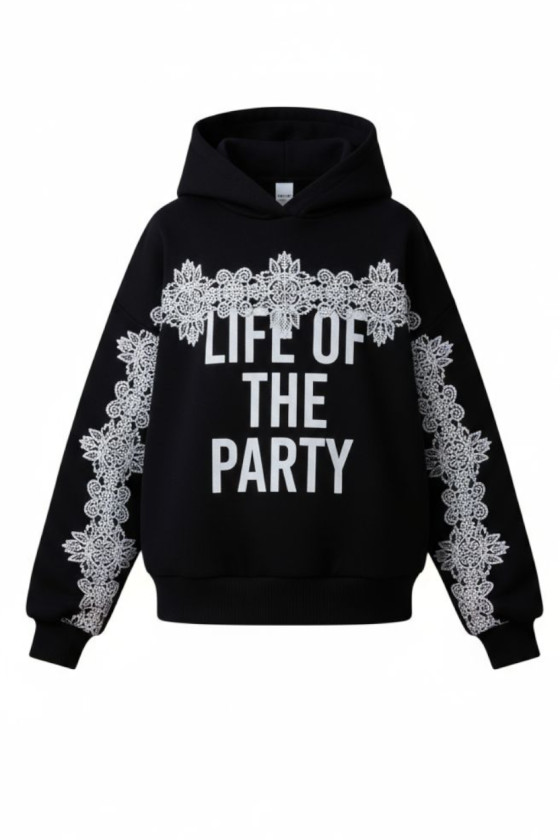 Komplet bluza i spodnie Life of the party czarny