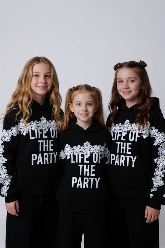 Komplet bluza i spodnie Life of the party czarny