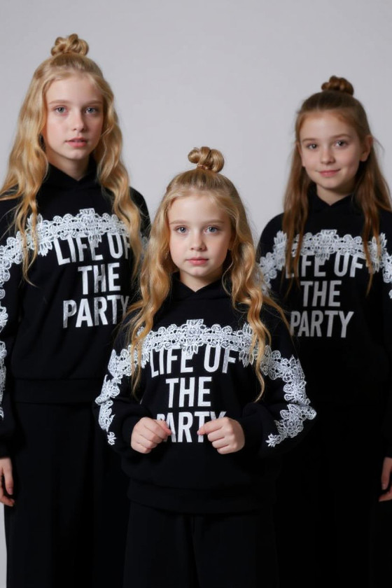 Komplet bluza i spodnie Life of the party czarny