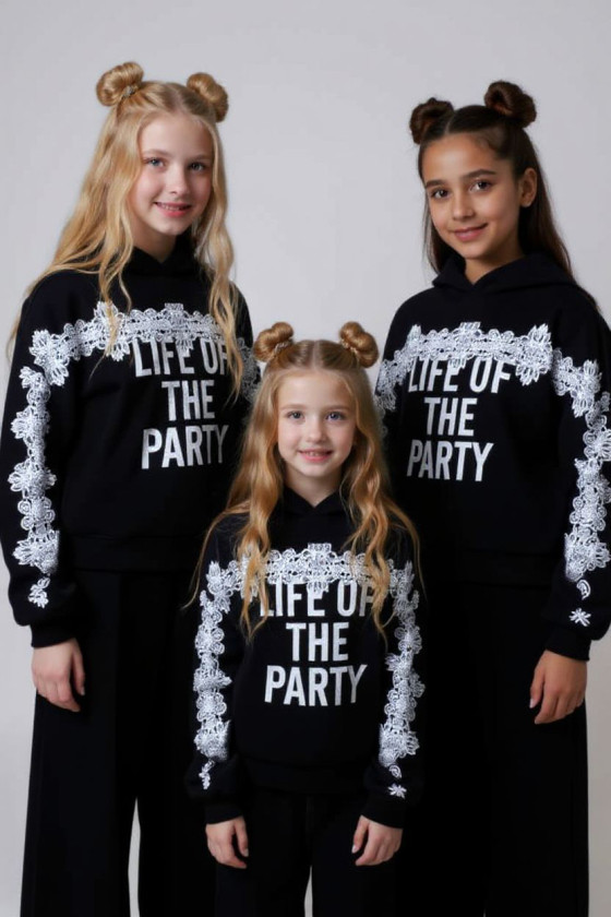 Komplet bluza i spodnie Life of the party czarny