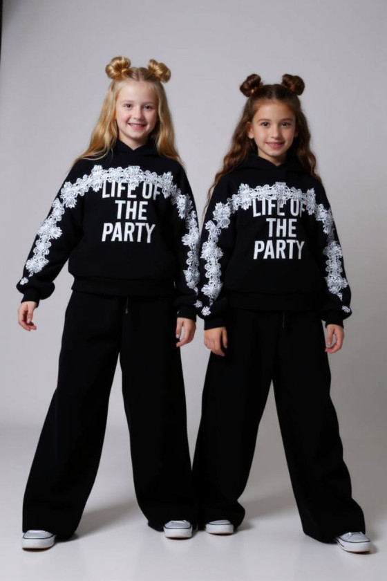 Komplet bluza i spodnie Life of the party czarny