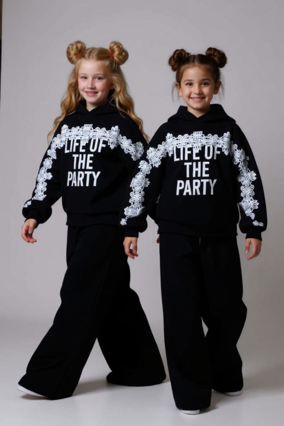 Komplet bluza i spodnie Life of the party czarny