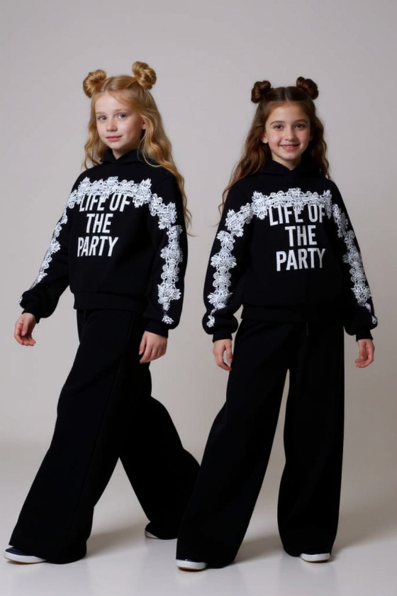 Komplet bluza i spodnie Life of the party czarny