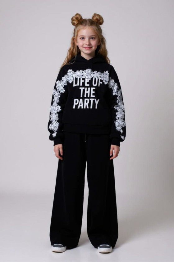 Komplet bluza i spodnie Life of the party czarny