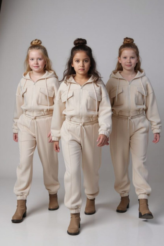 Komplet ocieplany bluza i spodnie Gigi ecru