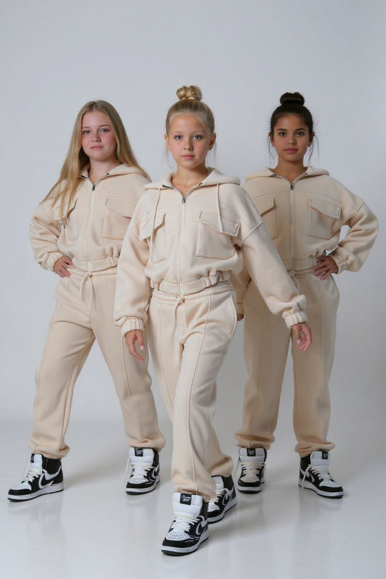 Komplet ocieplany bluza i spodnie Gigi ecru