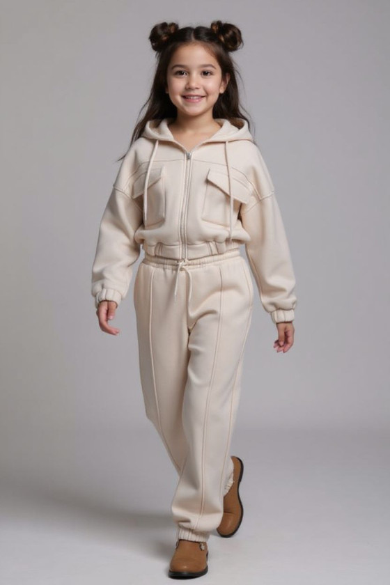 Komplet ocieplany bluza i spodnie Gigi ecru