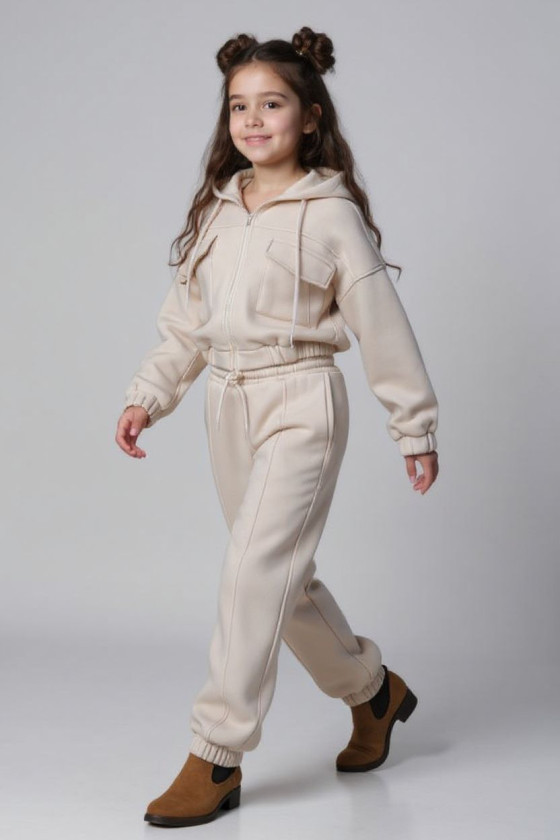 Komplet ocieplany bluza i spodnie Gigi ecru