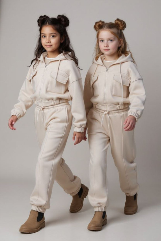 Komplet ocieplany bluza i spodnie Gigi ecru