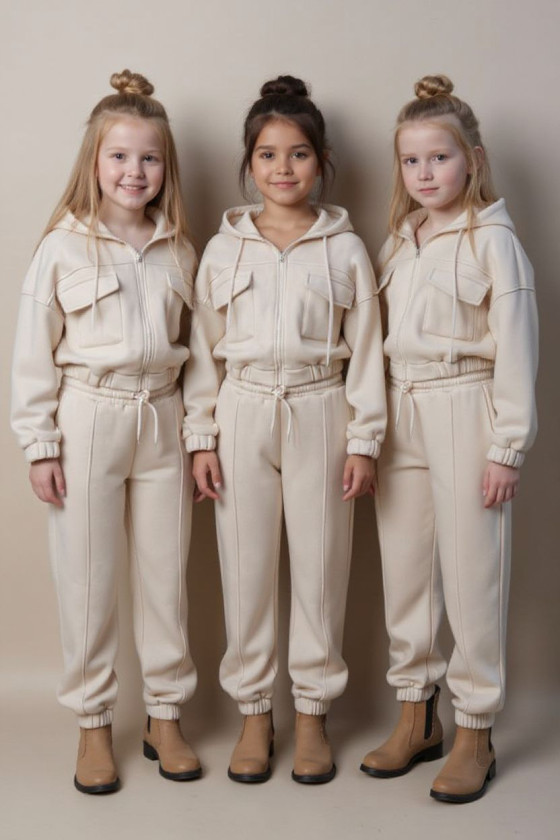 Komplet ocieplany bluza i spodnie Gigi ecru